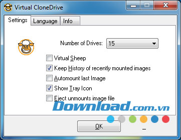 Giao diện chính của Virtual CloneDriver