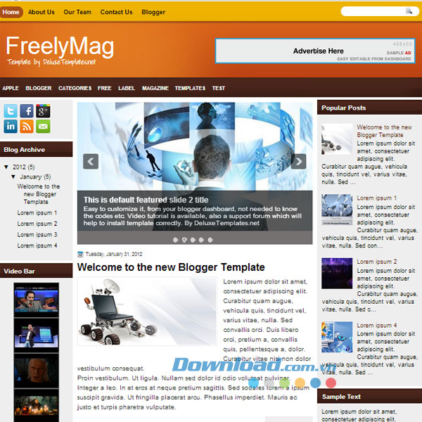  FreelyMag  Template chủ đề kinh doanh miễn phí