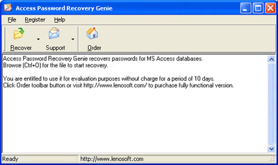 get ms access password