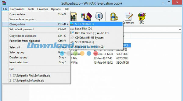 Công cụ xử lý file trong WinRAR