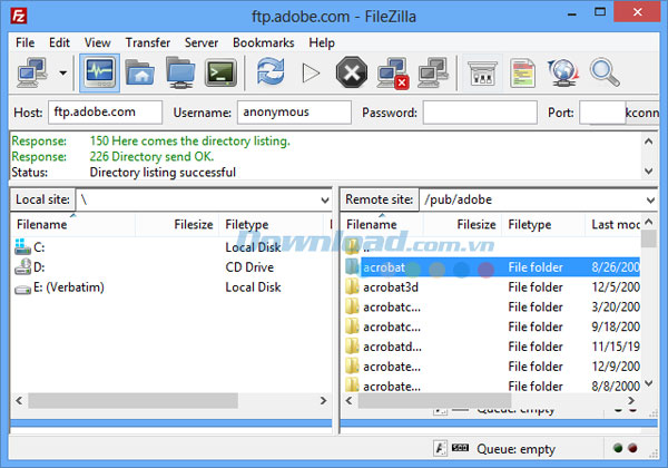 FileZilla trên Windows