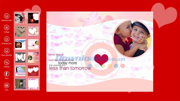 Tải Valentine's Collage cho Windows 8 Thiết kế thiệp Valentine trên Windows 8 1