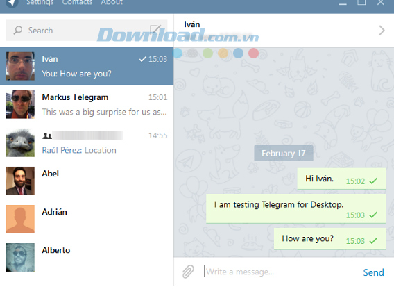Telegram có khả năng chia sẻ tuyệt vời