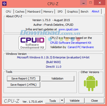 Thông tin chung về CPU-Z