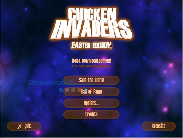 Giao diện Chicken Invaders 3 Easter