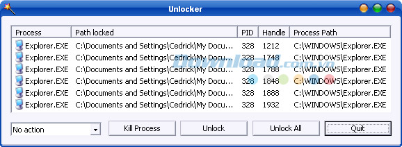 Giao diện Unlocker 1.9.1