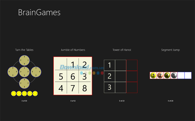 Bốn kiểu chơi trong BrainGames