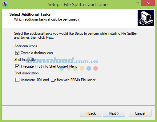 File Splitter Joiner tich hop menu ngu canh
