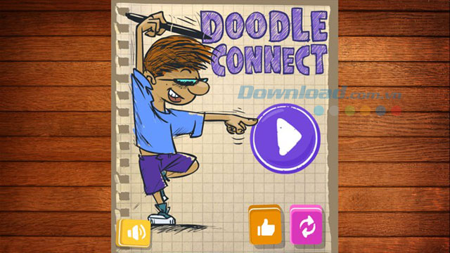 Giao diện game vẽ hình một nét Doodle Connect plus