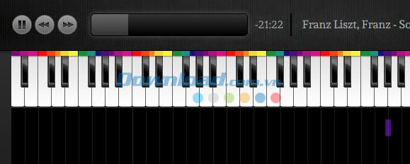 Tua đoạn nhạc với Color Piano