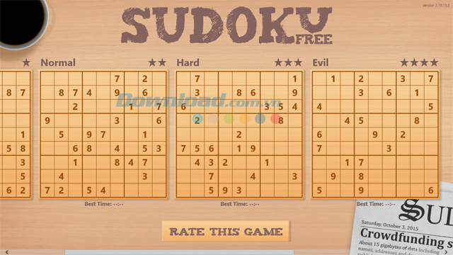 Chế độ trò chơi miễn phí Sudoku