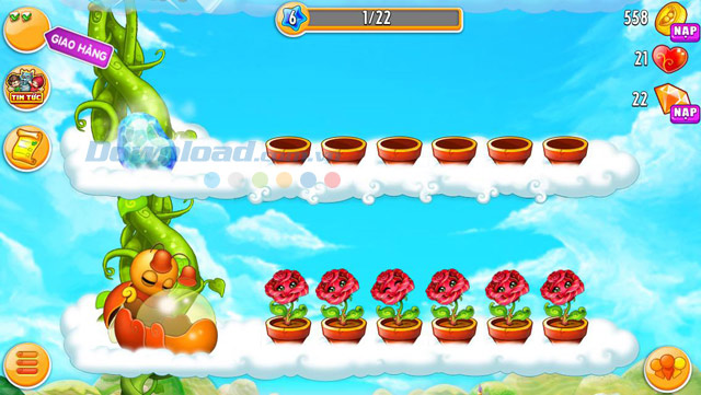 Tải game Download game khu vườn trên mây cho iOS để thỏa sức trồng những loài hoa yêu thích.