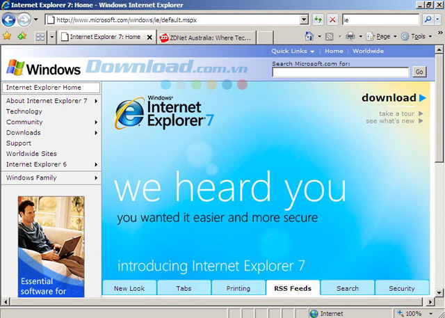 Internet Explorer 7 - IE 7, trình duyệt web của Microsoft