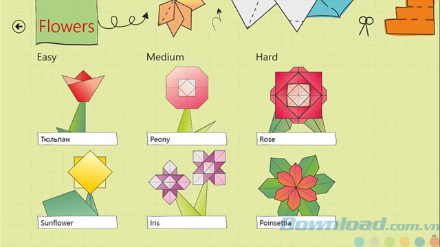 Mẫu hoa Origami