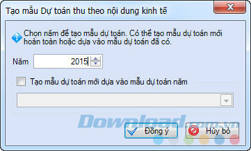 Tạo mẫu ngân sách