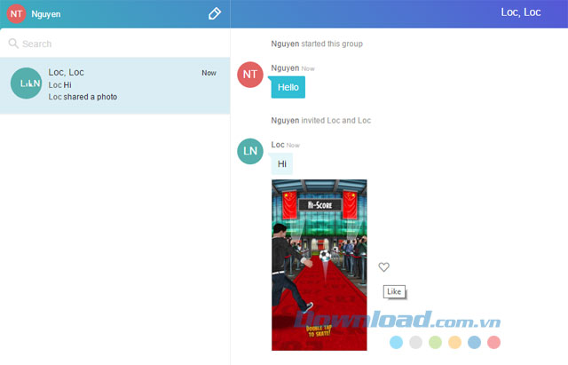 Tính năng like trong Yahoo Messenger
