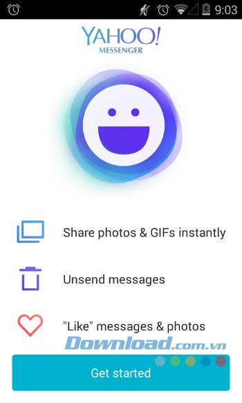 Giao diện khởi động của Yahoo Messenger 