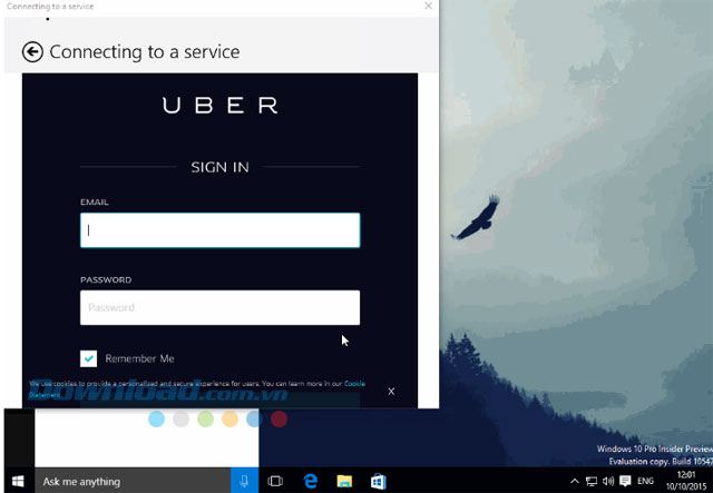 Đăng nhập tài khoản Uber trên máy tính