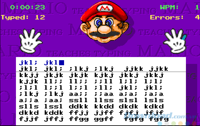 Thực hành đánh máy số 4 của Mario's Expert Express