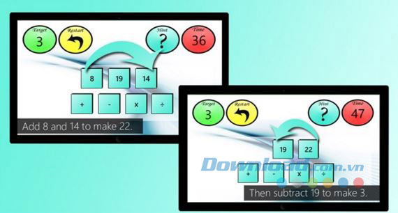 Game toán học trên máy tính Target Number