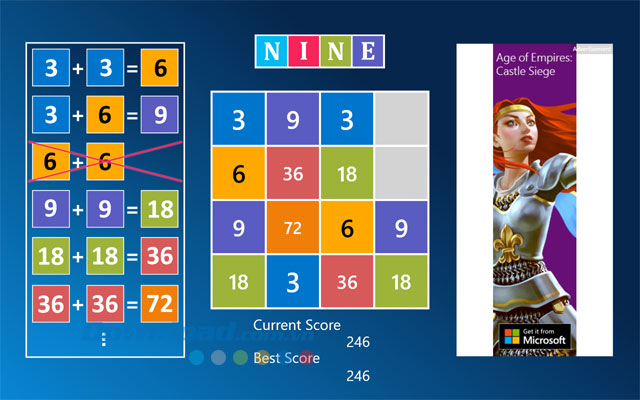 Giao diện game Nine cho Windows 8