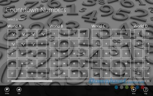 Các level trong Countdown Numbers