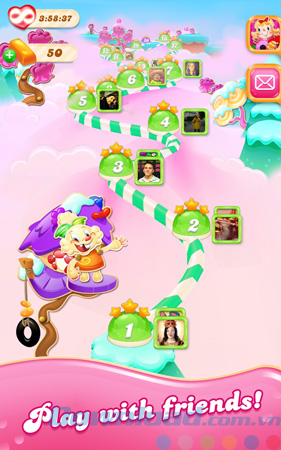 Bản đồ cấp độ của Candy Crush Jelly Saga