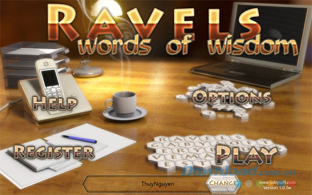 Game tìm ô chữ Ravels - Words Of Wisdom