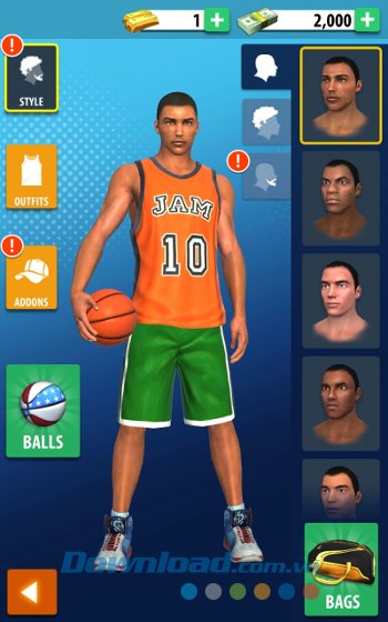 Basketball Stars gồm rất nhiều item để thay đối diện mạo cho nhân vật