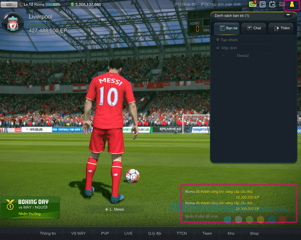 Màn hình chính FIFA Online 3
