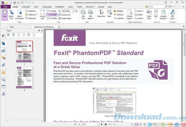 Giao diện Foxit PhantomPDF Standard