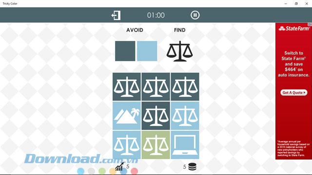 Giao diện game Tricky Color trên máy tính