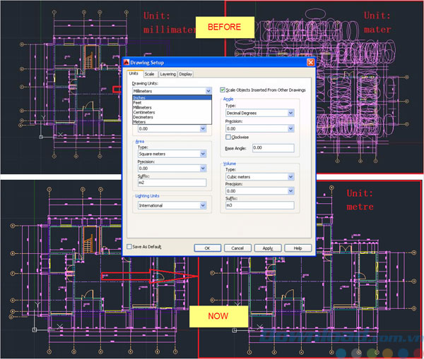 Thay đổi đơn vị bản vẽ
