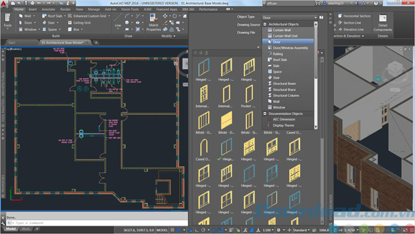 Các kiểu cửa trong AutoCAD Architecture