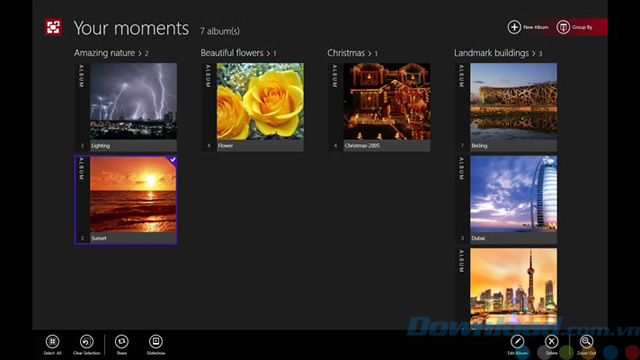 Giao diện của Microsoft Photos