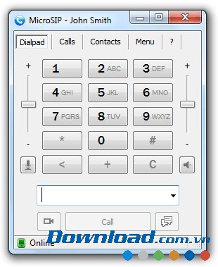 MicroSIP Lite với bàn phím 