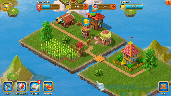 Giao diện của game Fantasy Farms