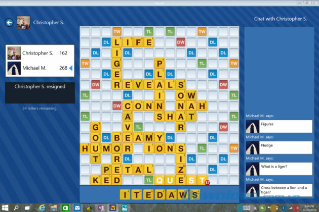 Giao diện game Words With Friends