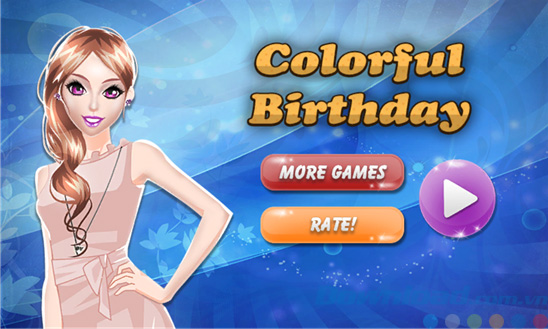 Giao diện game Colorful Birthday Makeup