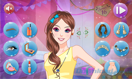 Trang điểm cho nhân vật trong Colorful Birthday Makeup Game