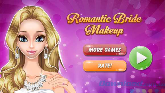 Giao diện game Romantic Bride Makeup