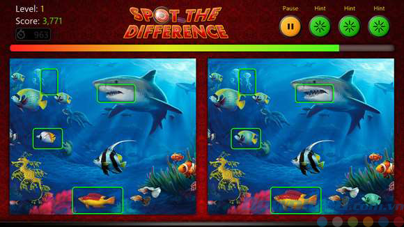 Giao diện game Spot The Difference cho Windows 8