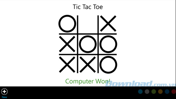 Giao diện game TicTacToe cho Windows 8