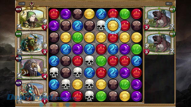 Game nối 3 chiến đấu Gems of War