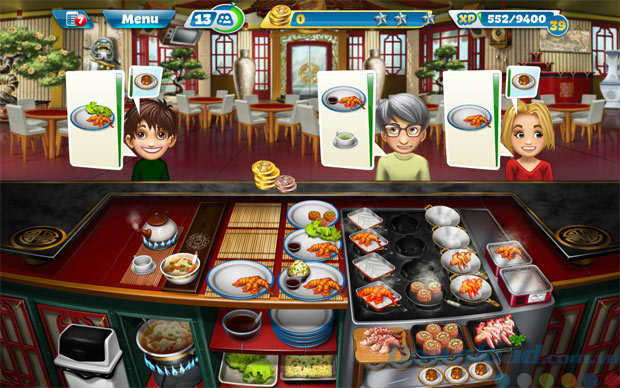 Danh mục món ăn phong phú trong Cooking Fever