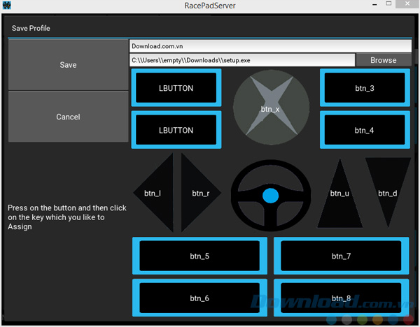 Tạo profile trong RacePadServer