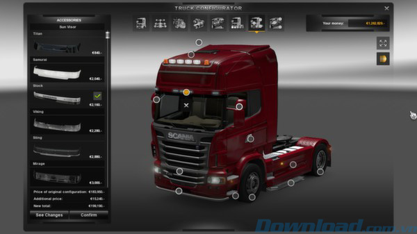 Tùy chỉnh xe tải lớn vô triệu Euro Truck Simulator 2
