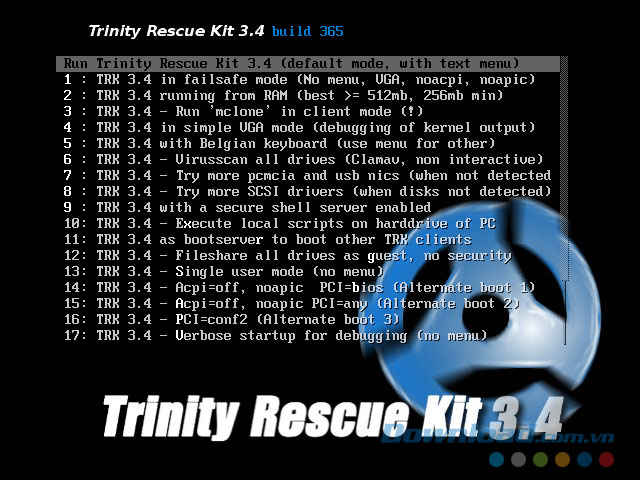 how to put trinity rescue kit on usb