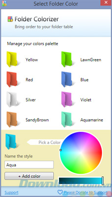 Chọn màu sắc cho thư mục