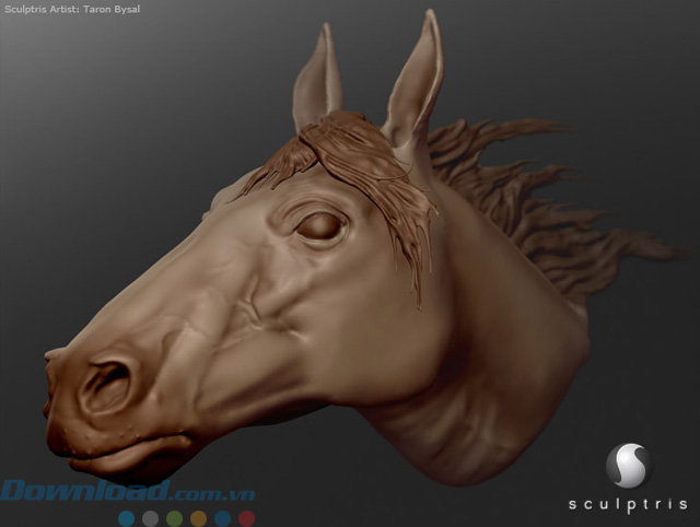 Con ngựa được tạo với Sculptris